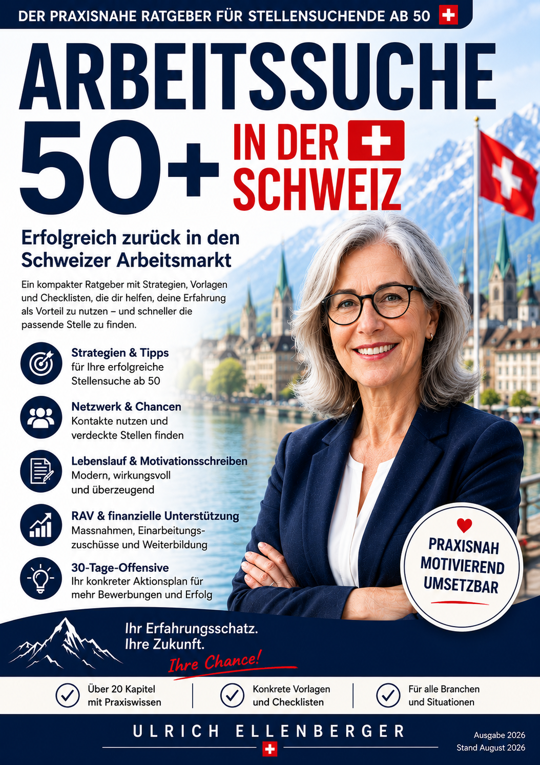Arbeitssuche 50+ in der Schweiz – Werbeflyer