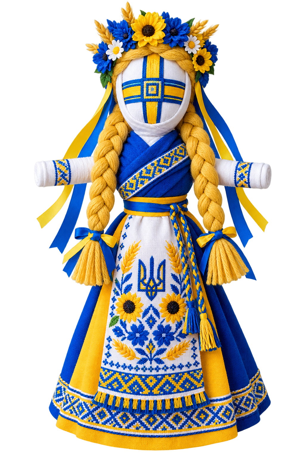 Ukrainische Figur in Blau und Gelb