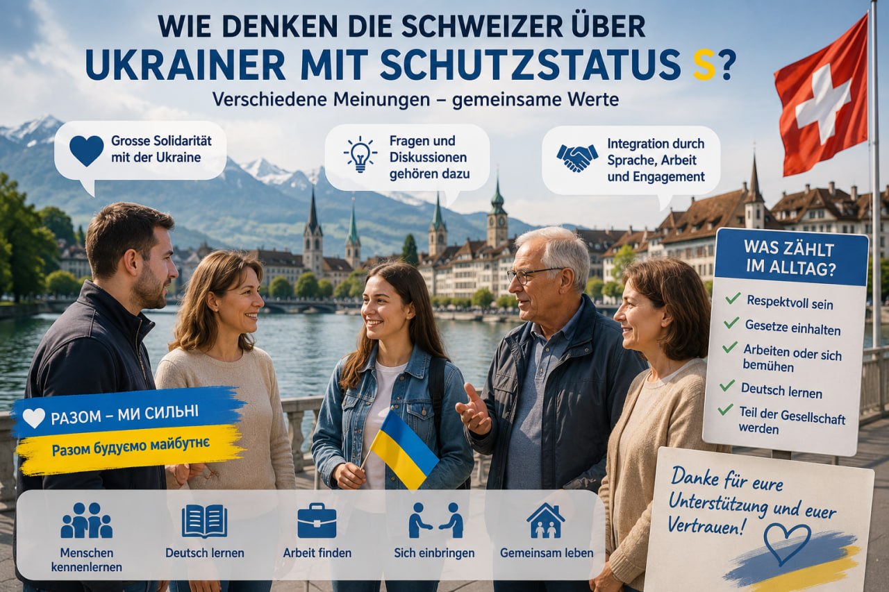 Zum Vergrössern anklicken Wie denken die Schweizer über Ukrainer mit Schutzstatus S