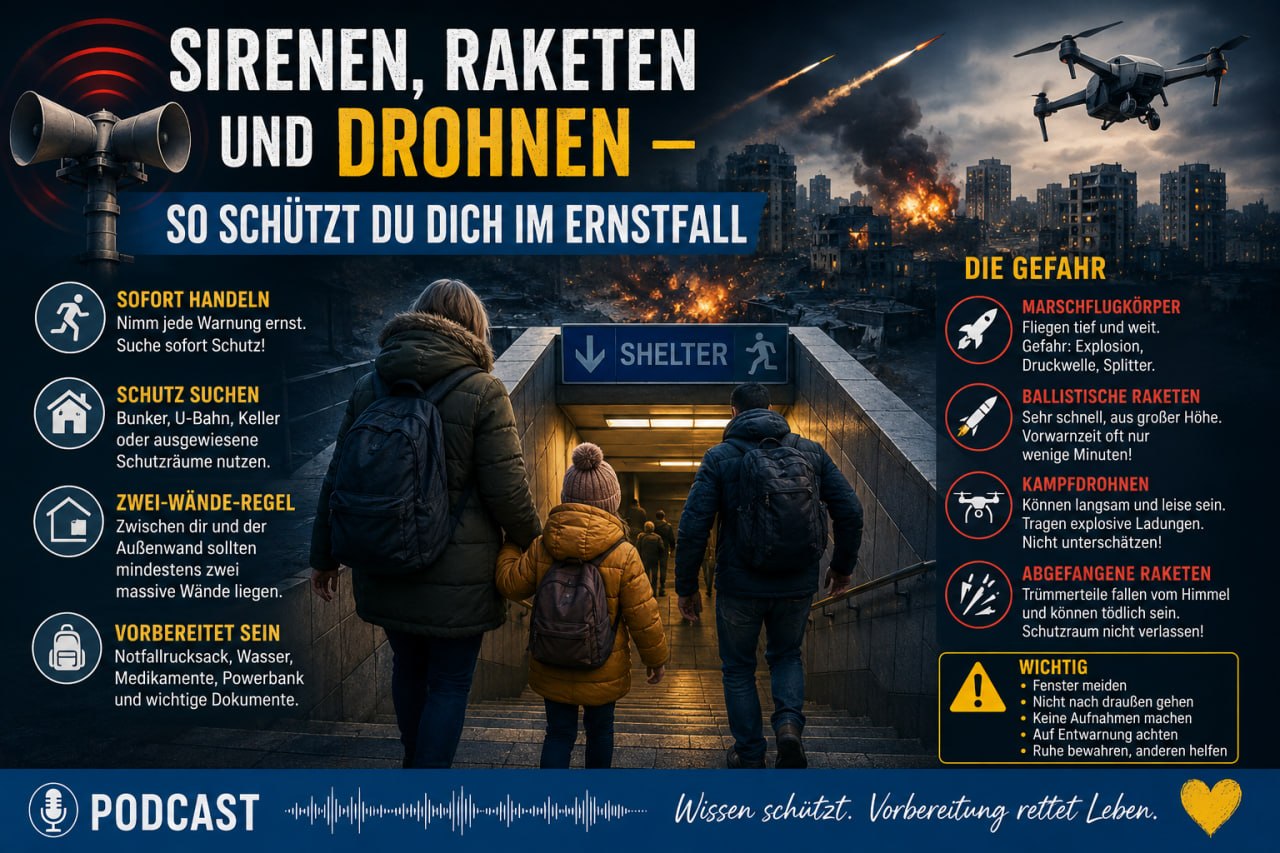 Zum Vergrössern anklicken Verhalten bei Luftalarm - So schützt du dich im Ernstfall