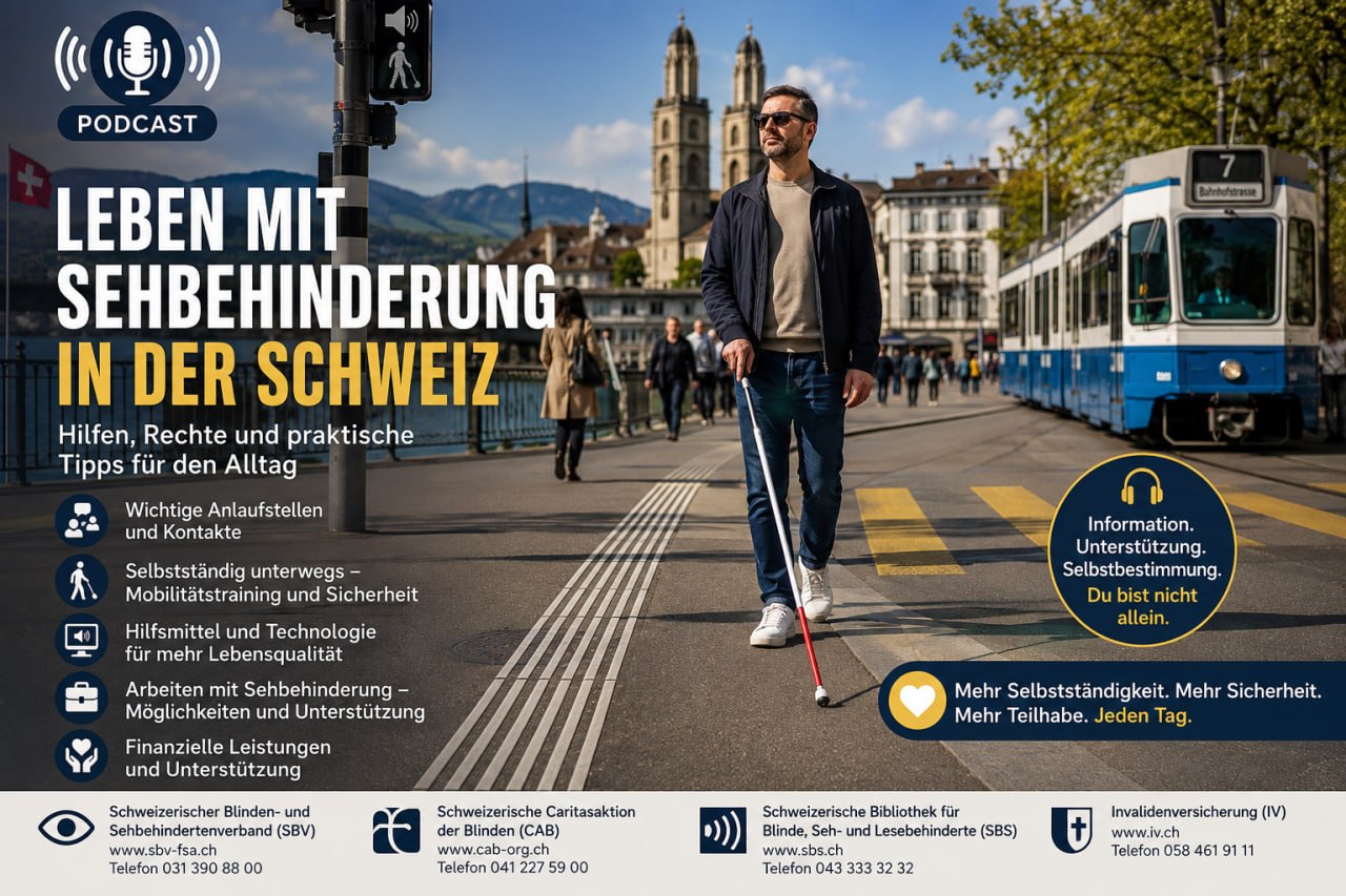Zum Vergrössern anklicken Leben mit Sehbehinderung in der Schweiz