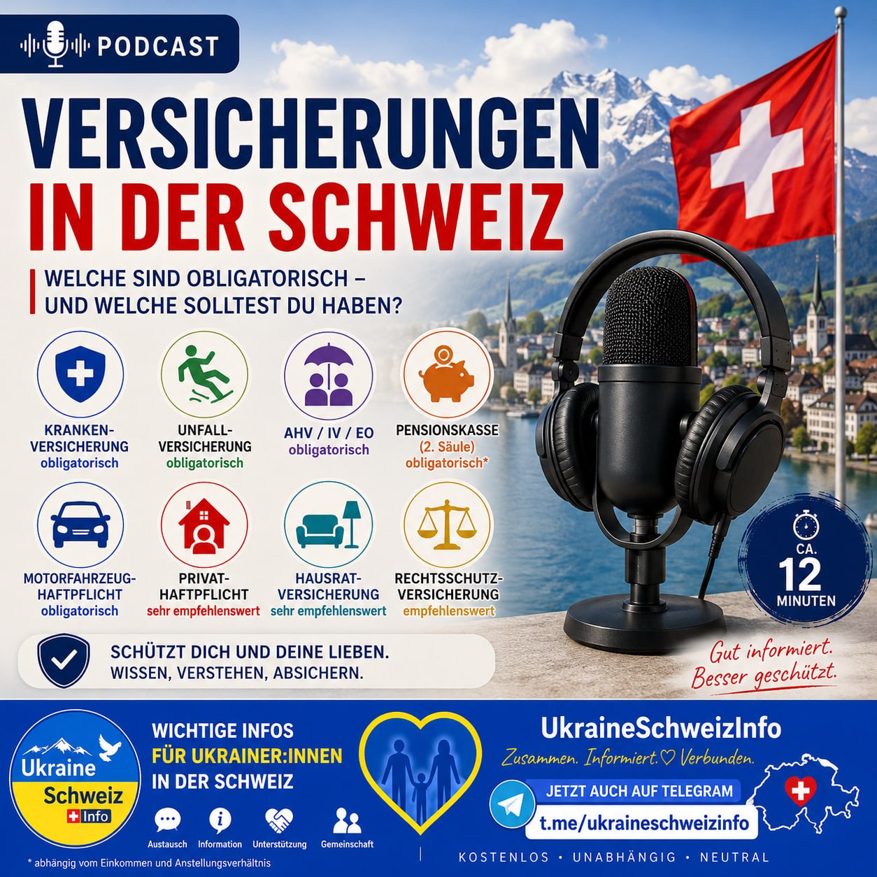 Zum Vergrössern anklicken Versicherungen in der Schweiz