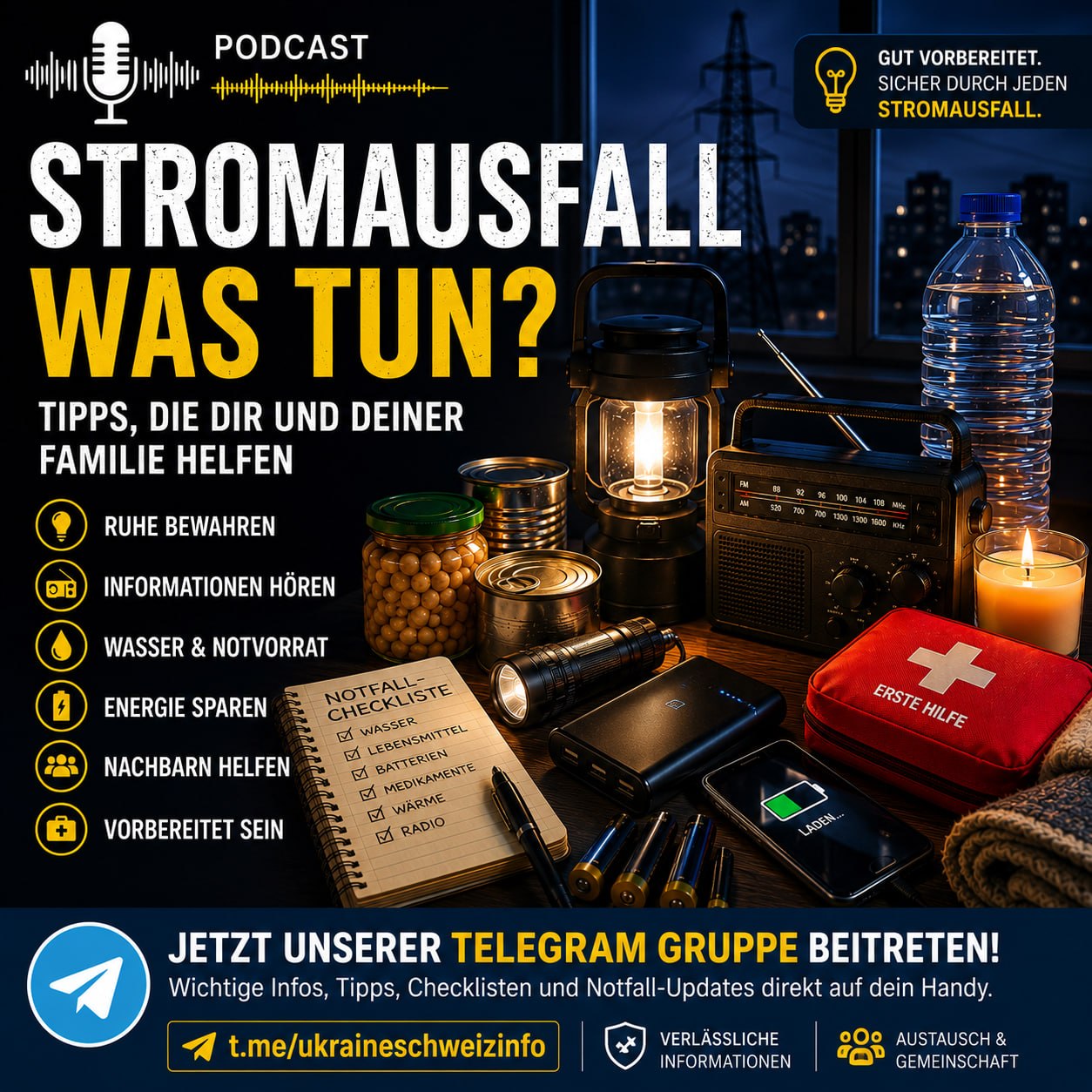 Zum Vergrössern anklicken Stromausfall - Was tun?